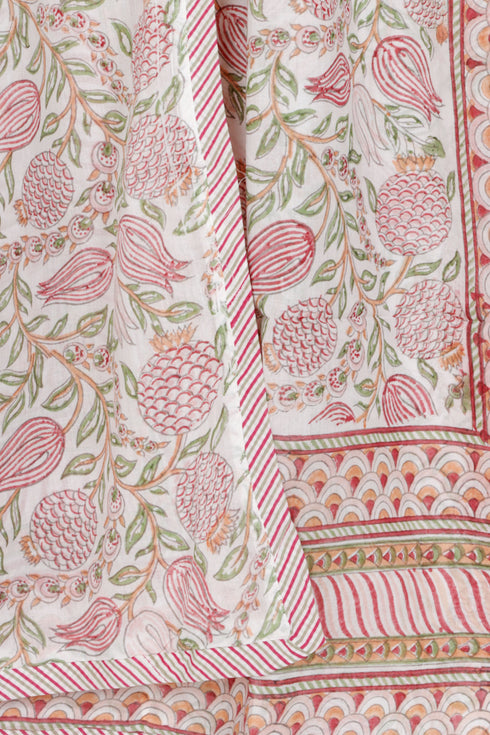 Mulmul Cotton Dohar in Floral Block Print